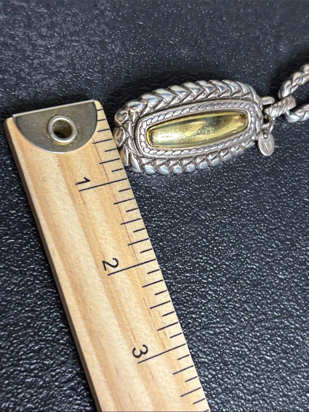 Western Two-Tone Silver and Gold Rope Link Belt with Square Gold Accents Medium